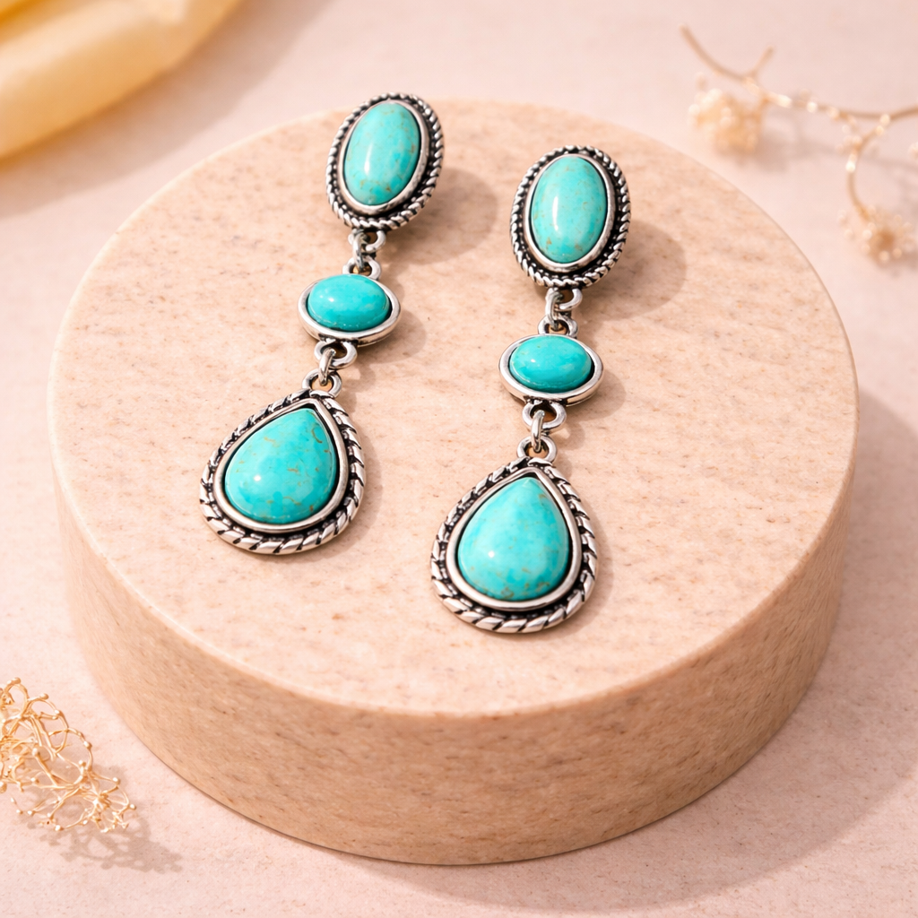 12mm Turquoise Stud Earrings