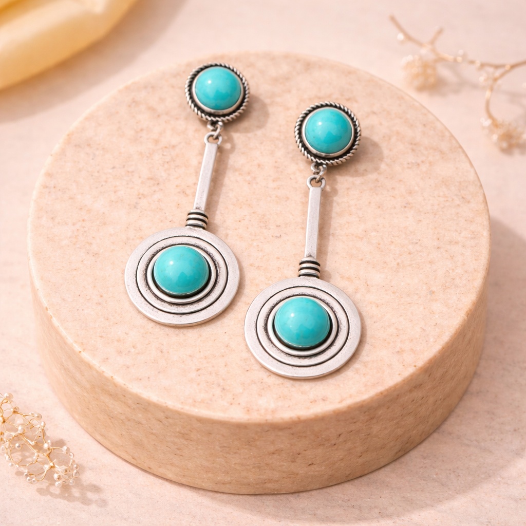 12mm Turquoise Stud Earrings