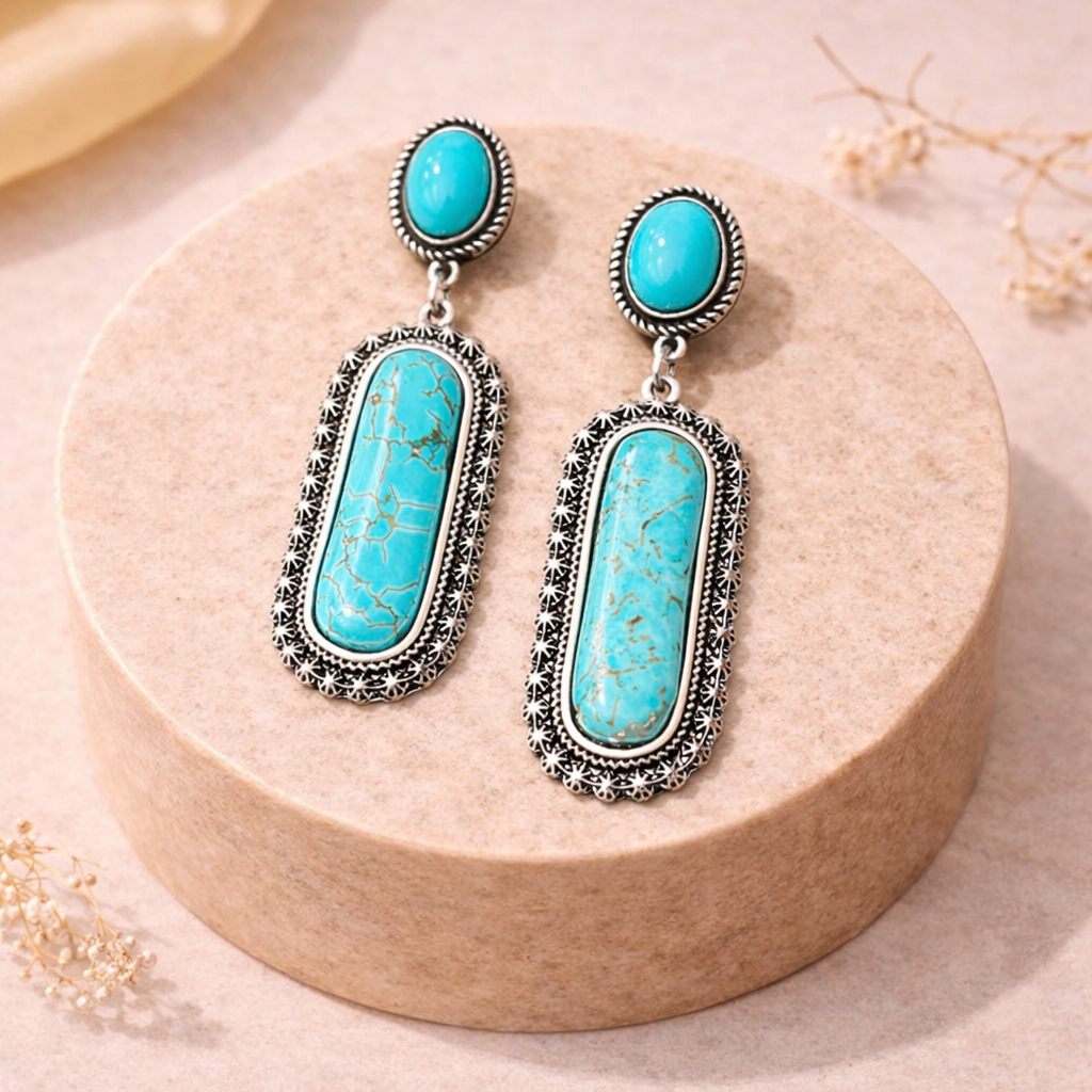 12mm Turquoise Stud Earrings