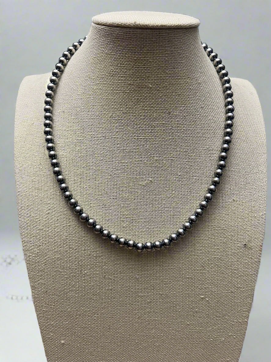 6mm Sterling Pearl Necklace — 16 inch