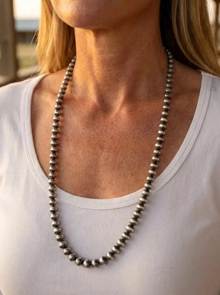 6mm Sterling Pearl Necklace — 22 inch