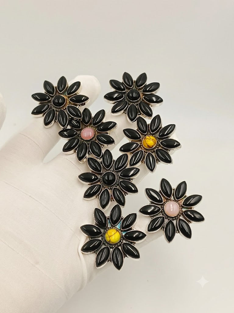 Wholesale Lot of Silver Plated Spiny Oyster Flower Rings – 925 Stamped German Silver Statement Rings