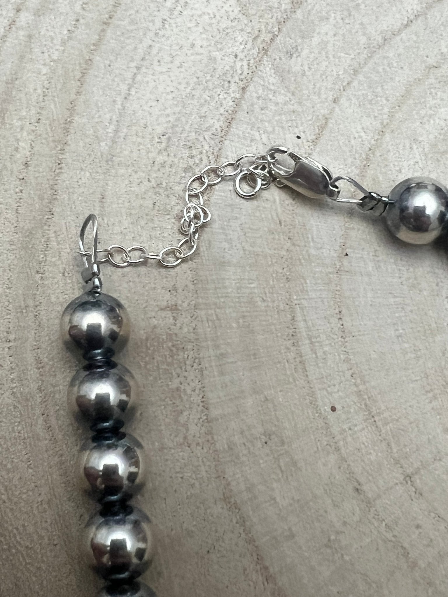 8mm Sterling Pearl Necklace — 14 inch