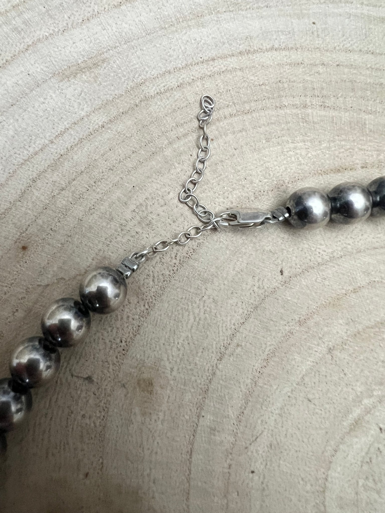 8mm Sterling Pearl, Saucer & Pink Conch Necklace — 19 inch