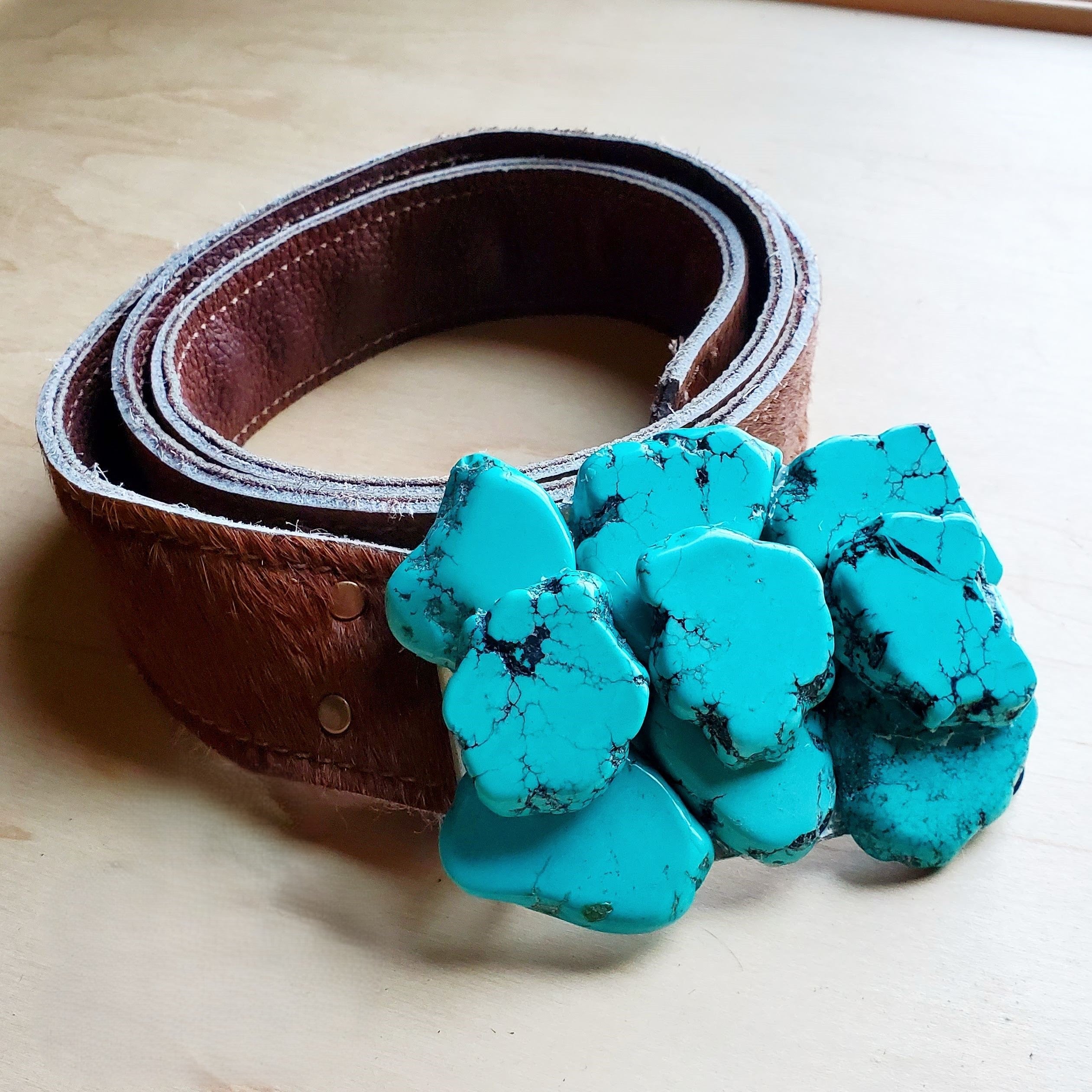 Medium Turquoise Slab Belt Buckle 901a