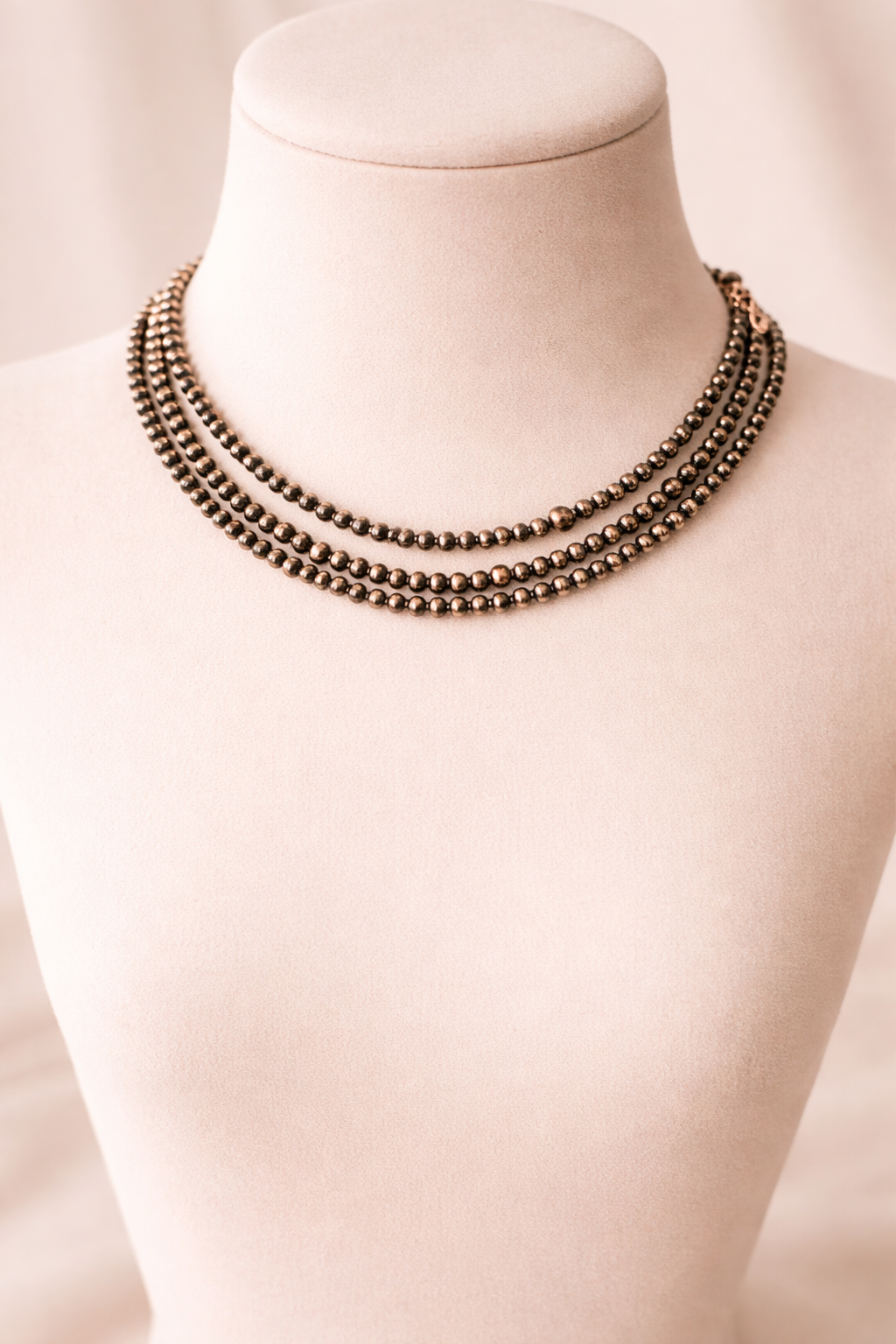 Handmade 17" Copper Navajo Bead Necklace