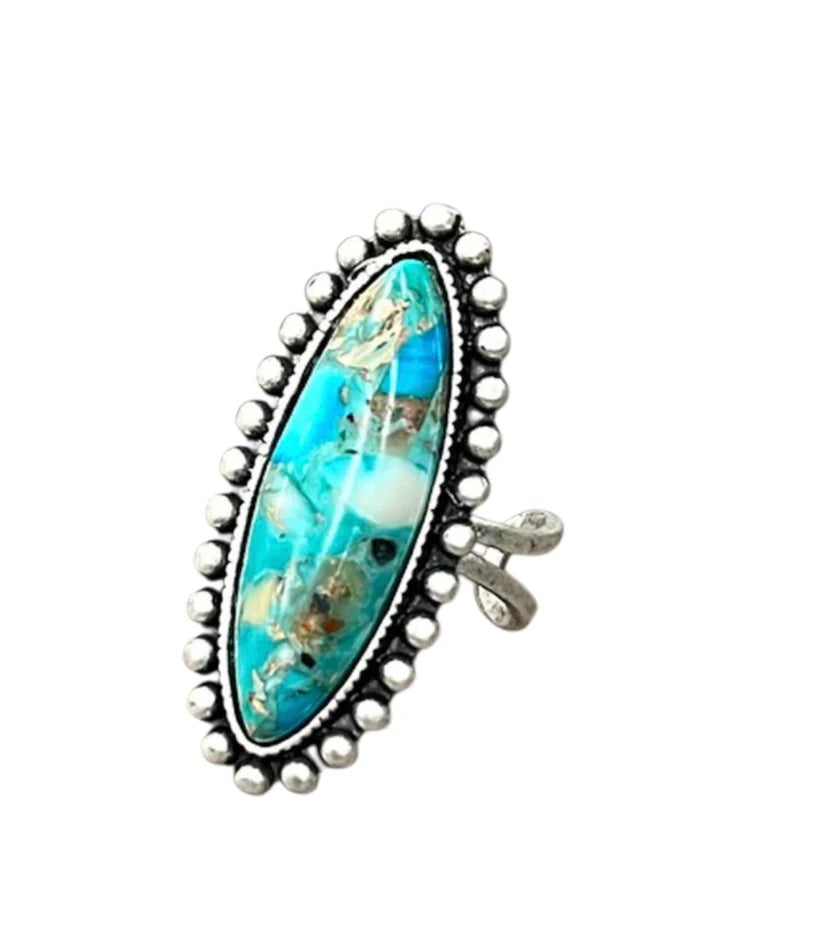 Brass Adjustable Band, Gemstone Ring