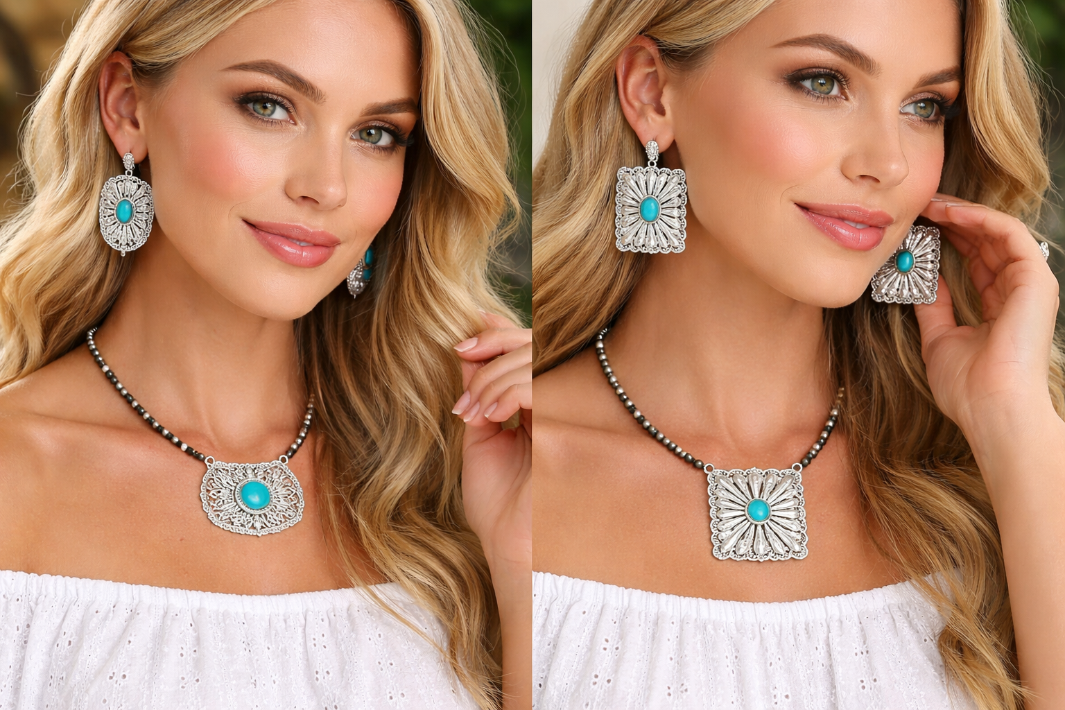 Concho Necklace | Conch Earrings | Jewelry Set