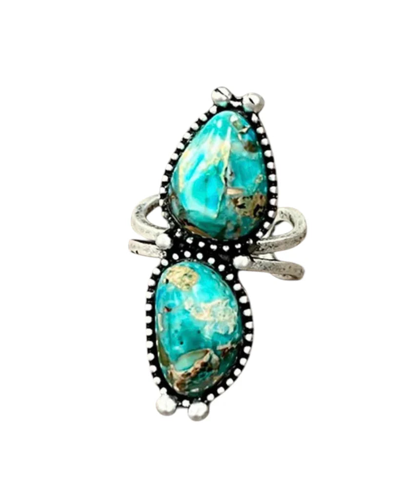 Gemstone Brass Adjustable Ring