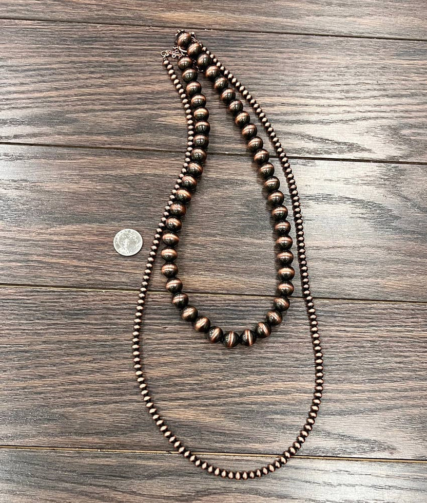 Handmade Copper Navajo Bead Necklace