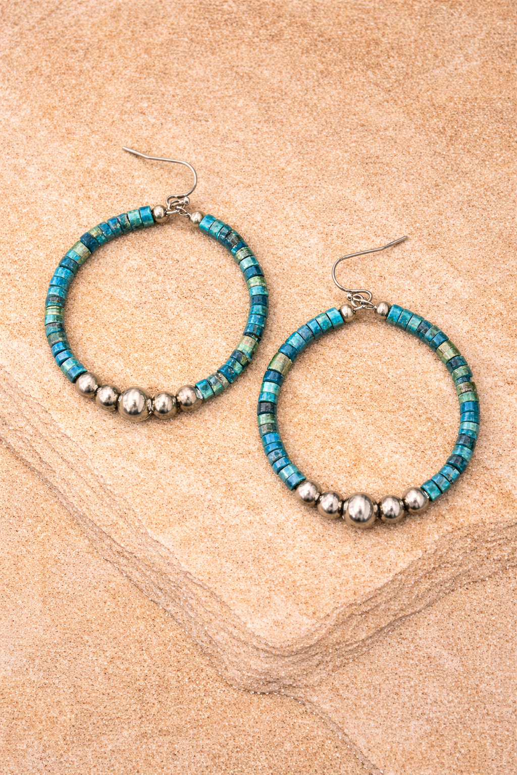 Hoop Earrings | Handmade 45mm, 6mm Bead Earrings
