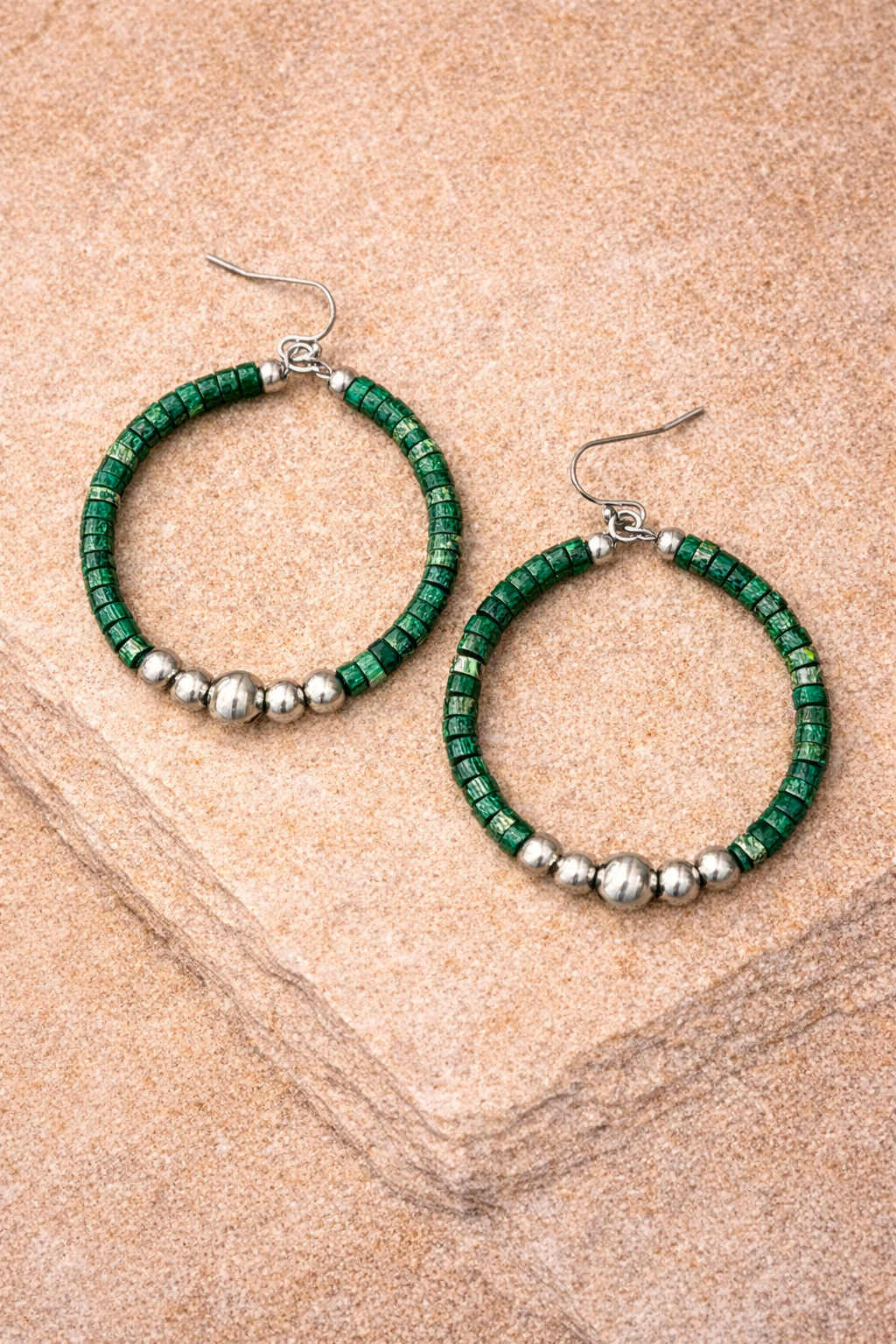 Hoop Earrings | Handmade 45mm, 6mm Bead Earrings
