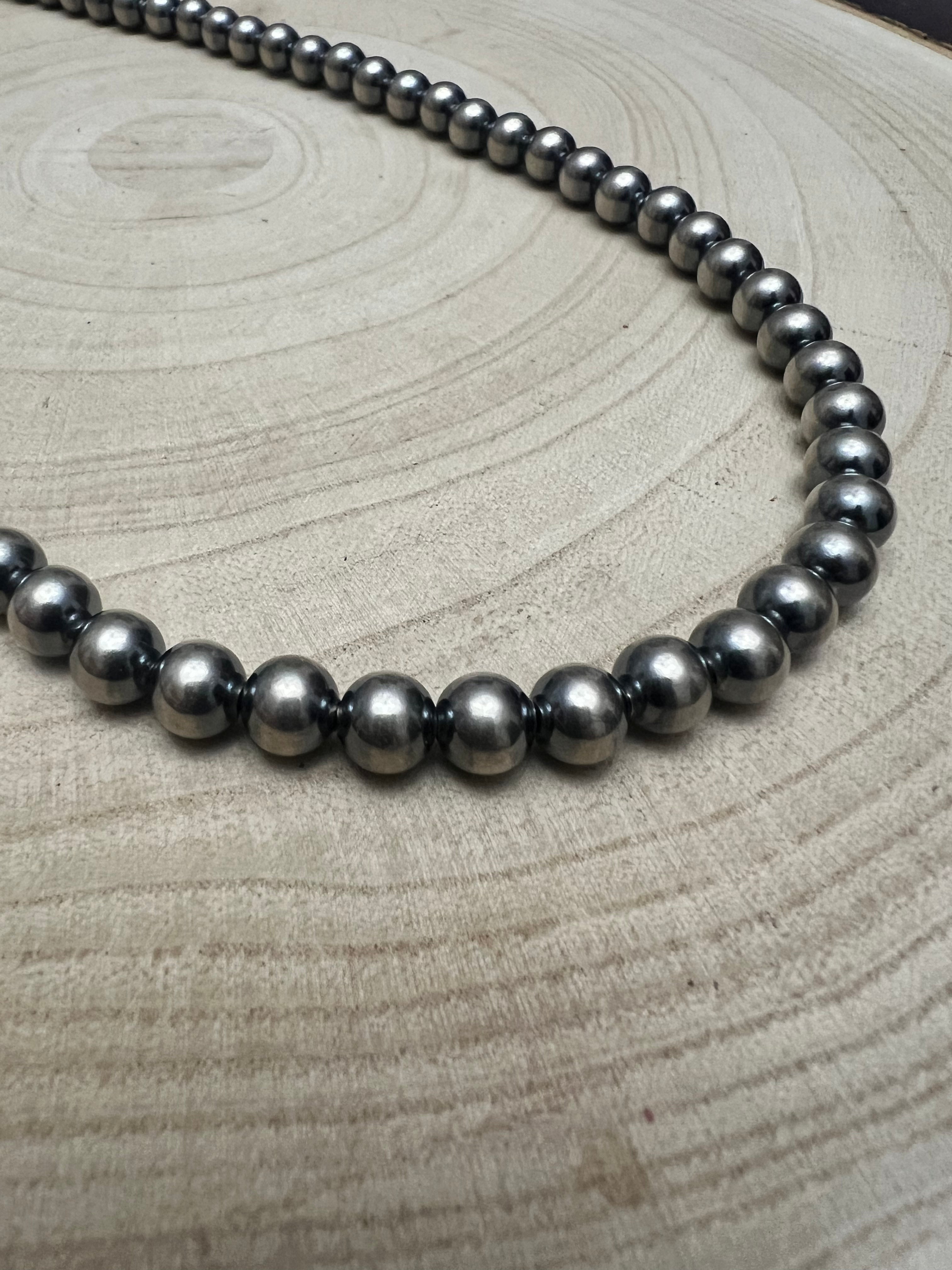 6mm Sterling Pearl Necklace — 22 inch