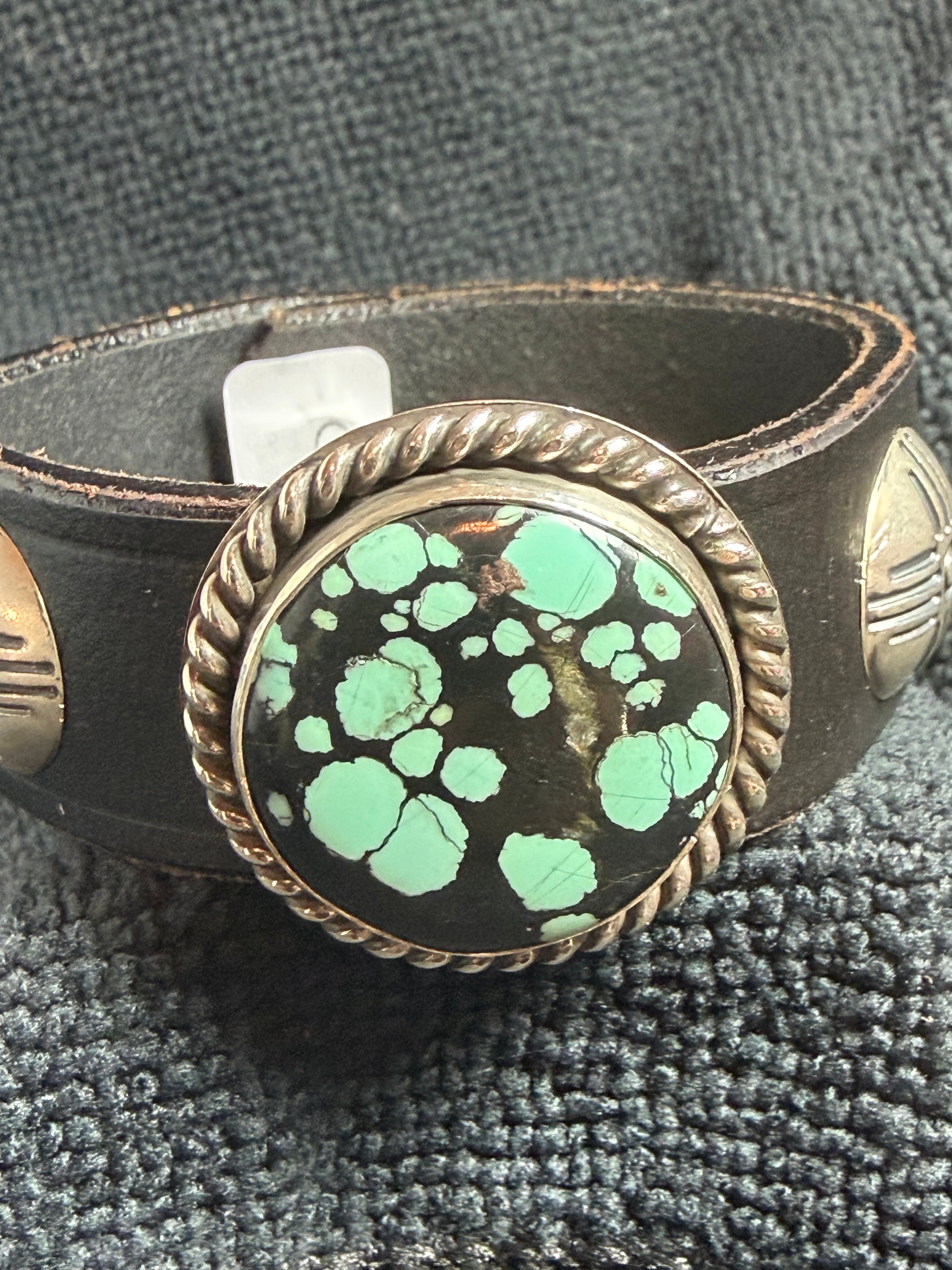 Turquoise Statement Leather Cuff Bracelet