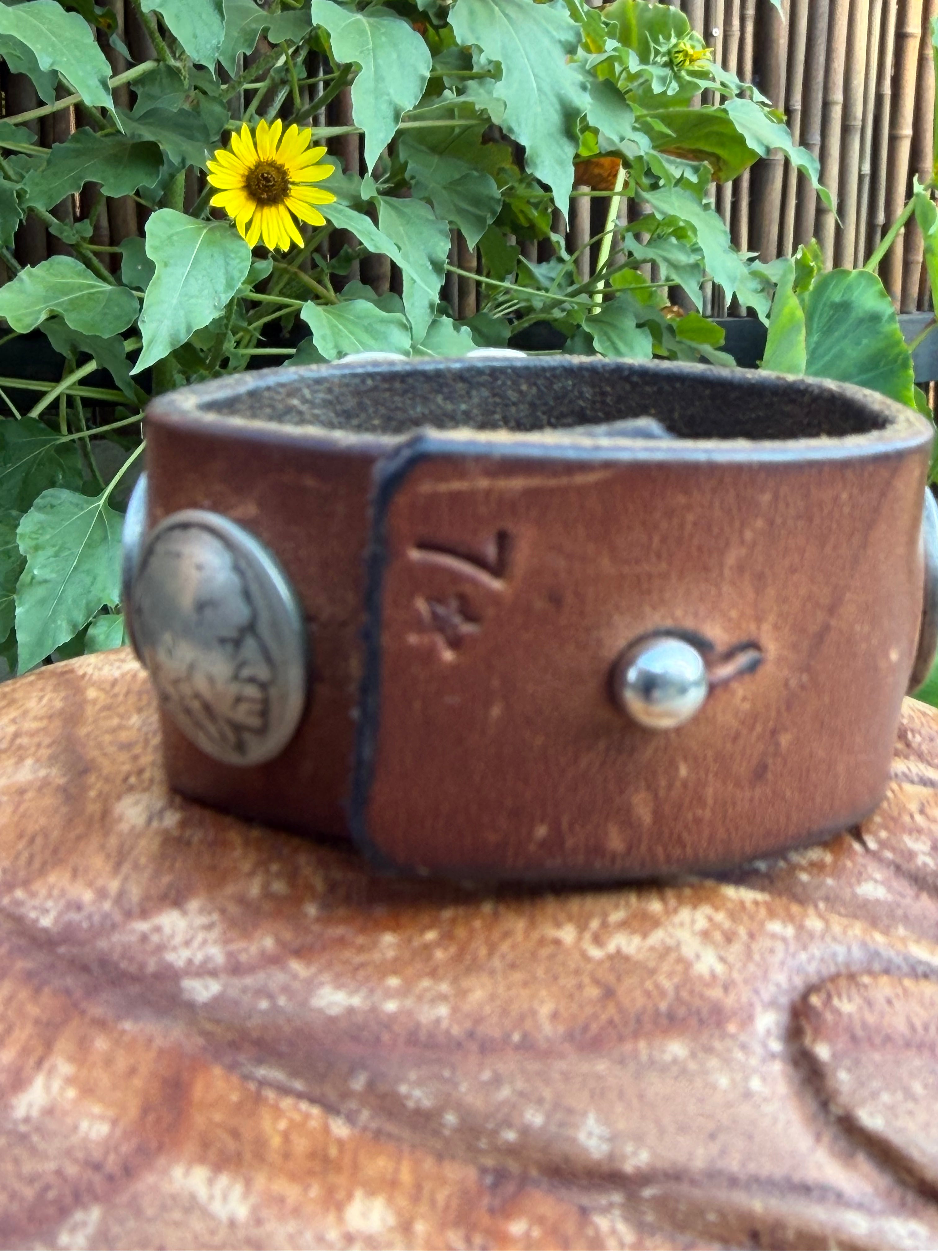 Heart Turquoise Leather Cuff Bracelet
