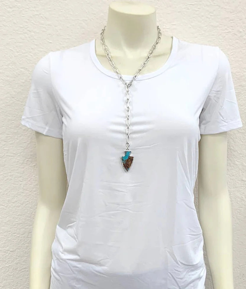 Lariat Arrowhead Gemstone Necklace