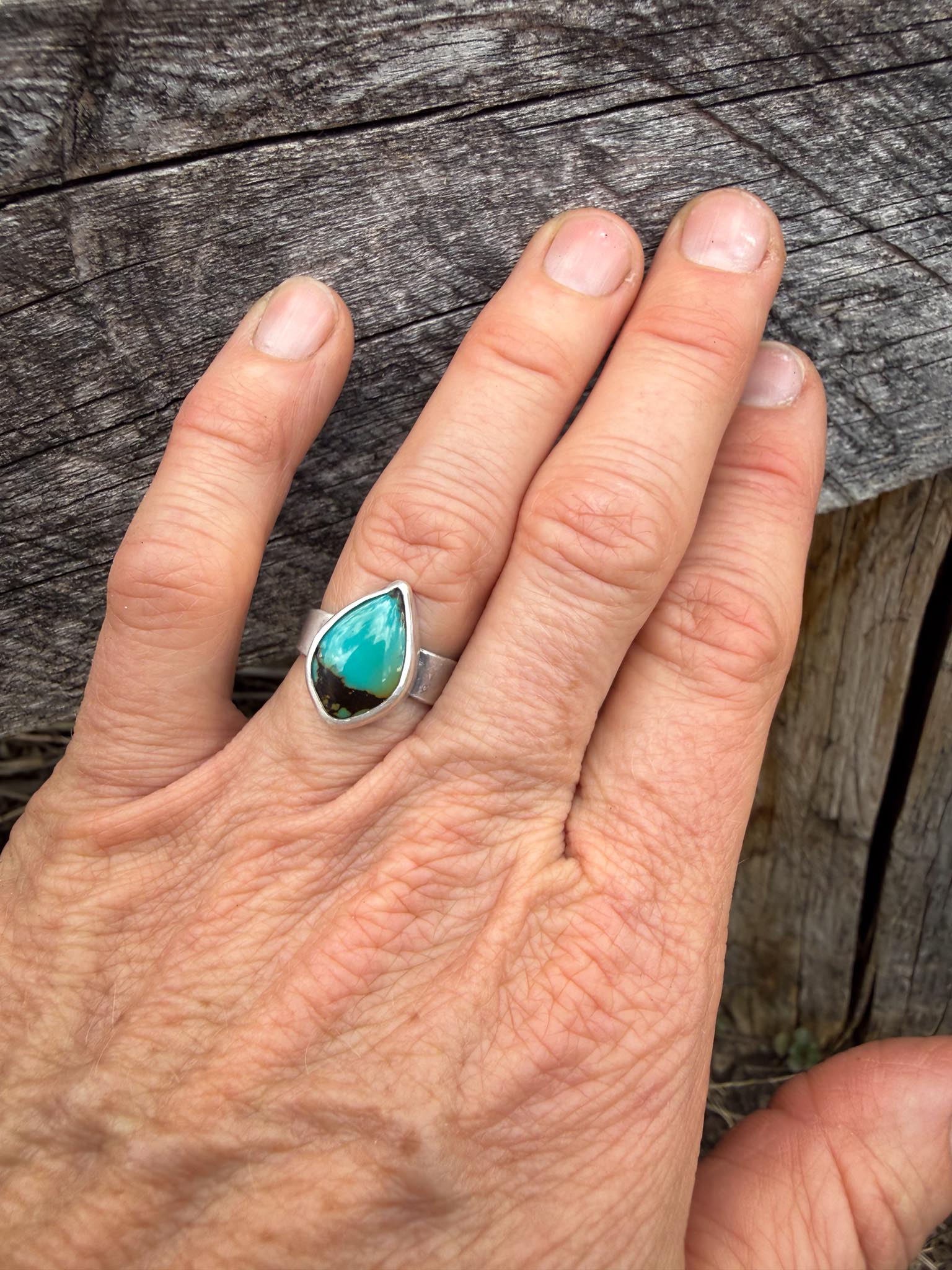 Hubei Turquoise Teardrop Ring | Size 6.5