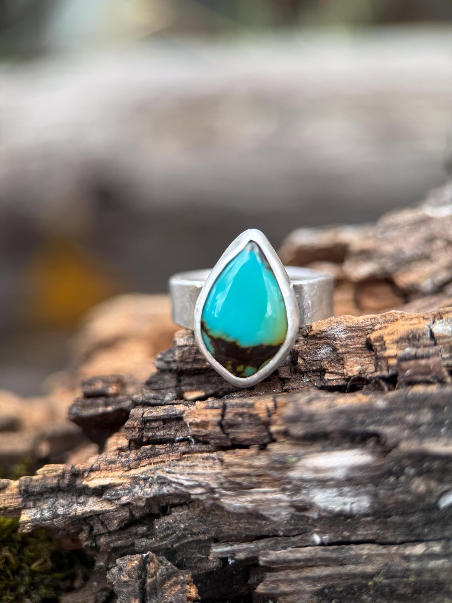 Hubei Turquoise Teardrop Ring | Size 6.5
