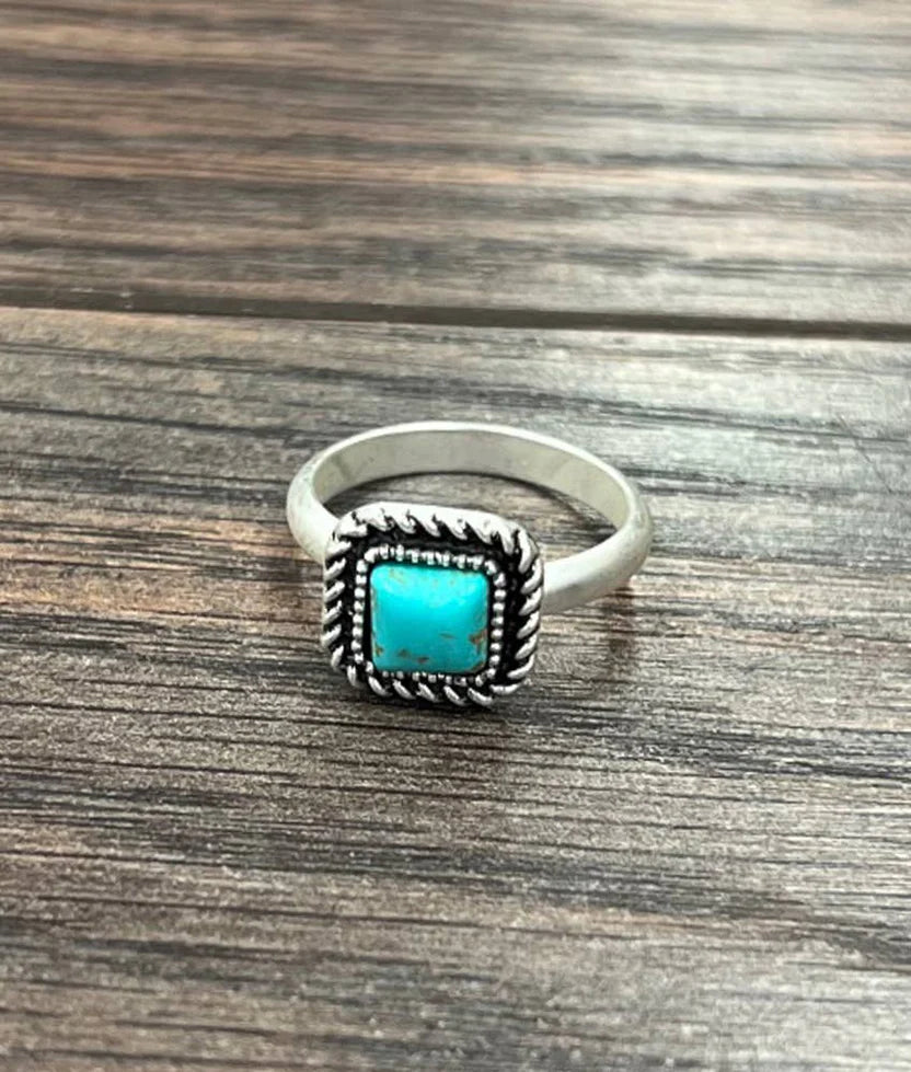Small Turquoise Adjustable Ring