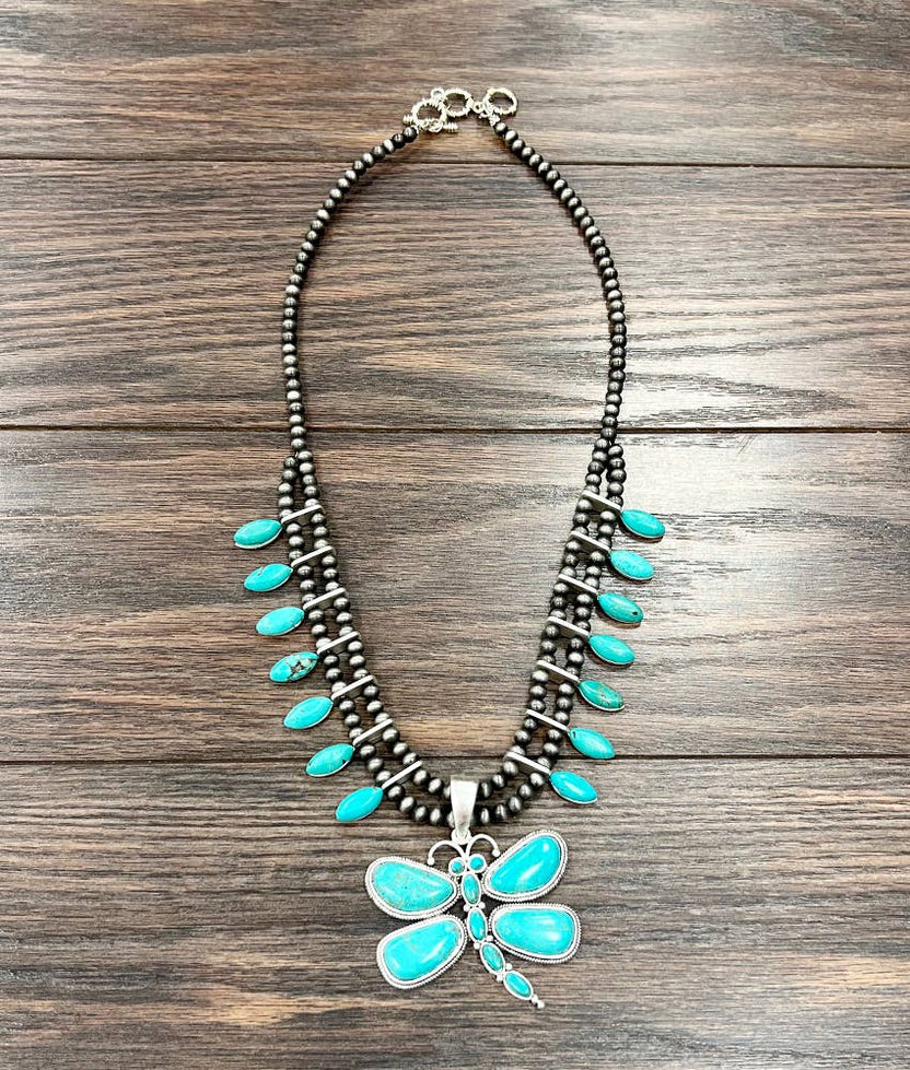 Squash Blossom Turquoise Necklace