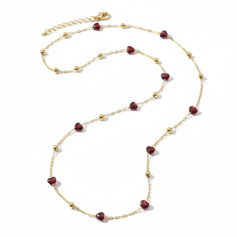 Red Ruby Necklace | 18K Gold Red Ruby Necklace | Vibellejewels