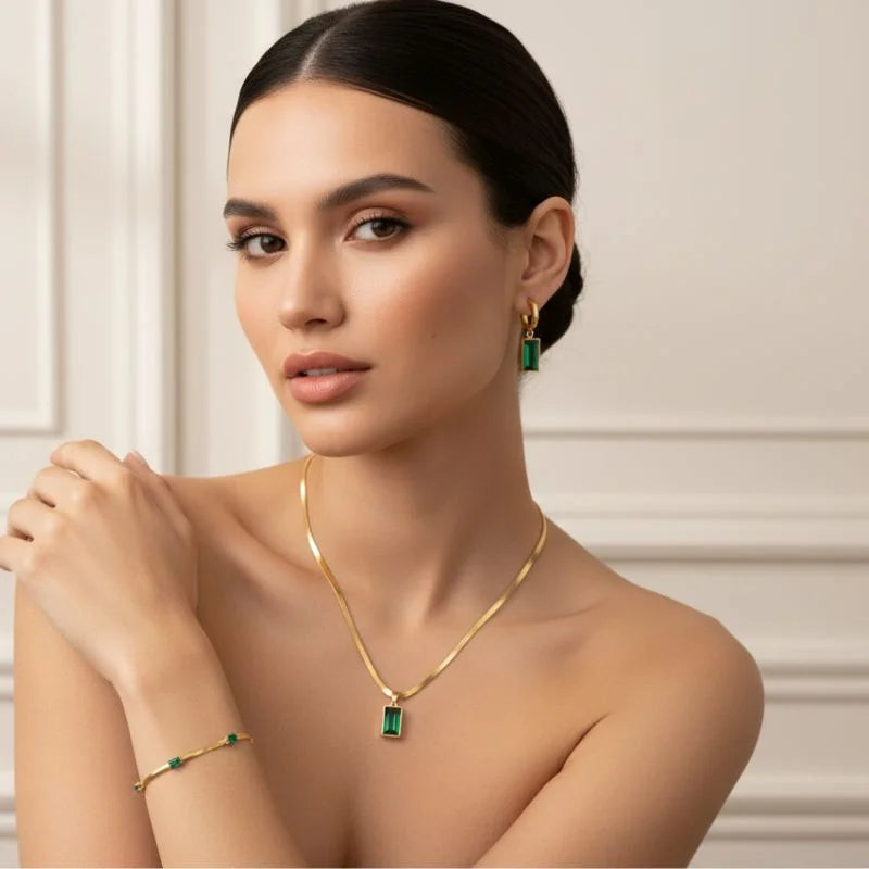 Emerald Earrings | Earrings In Emerald | Vibellejewels