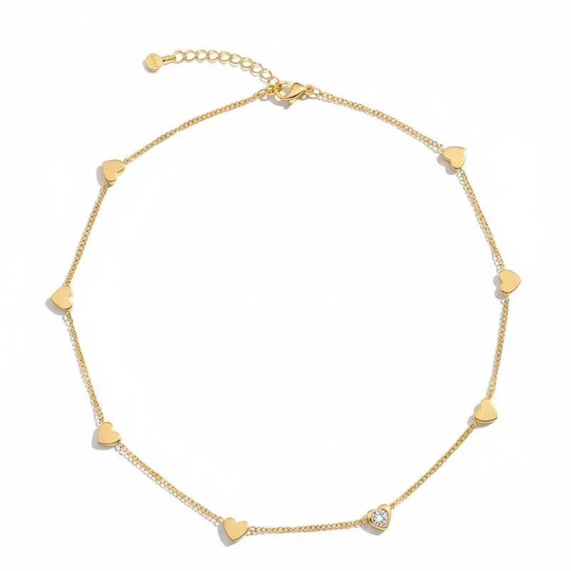 Pave Heart Necklace | Dainty Necklaces | Heart Earrings