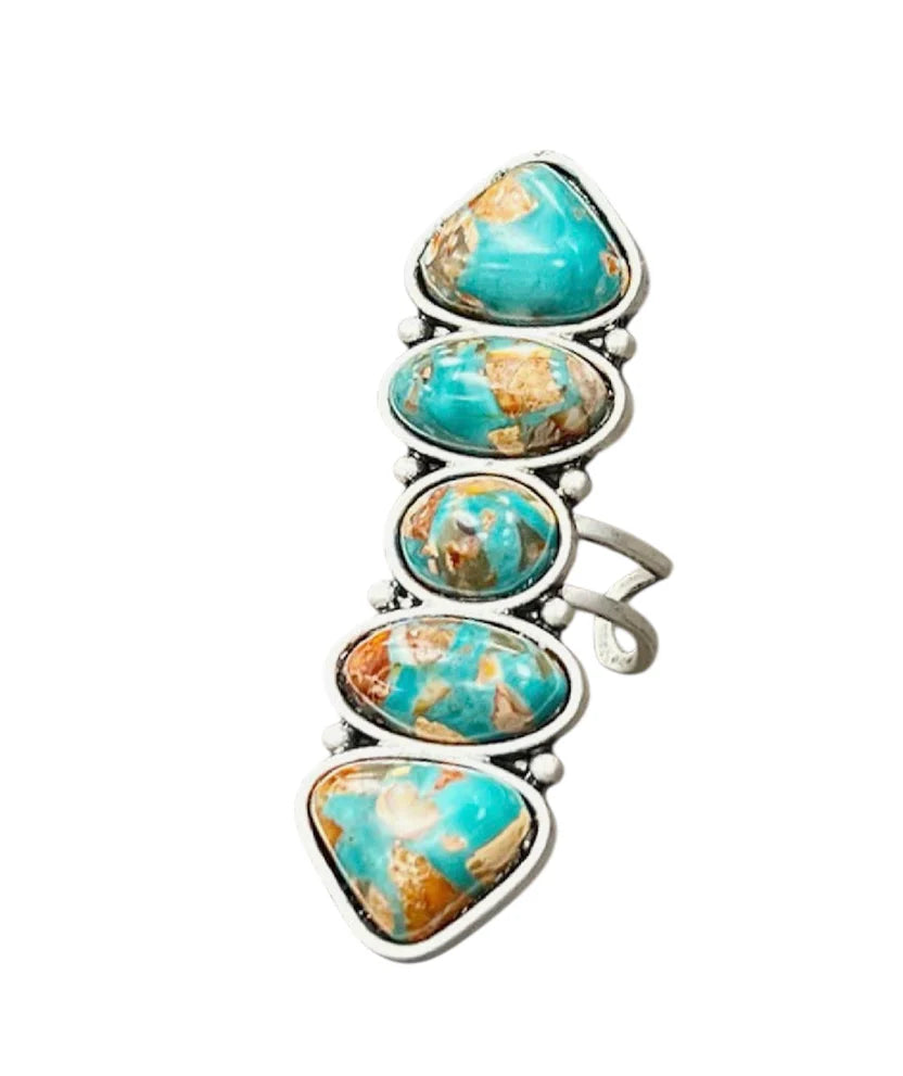 Very-Big Gemstone Adjustable Ring