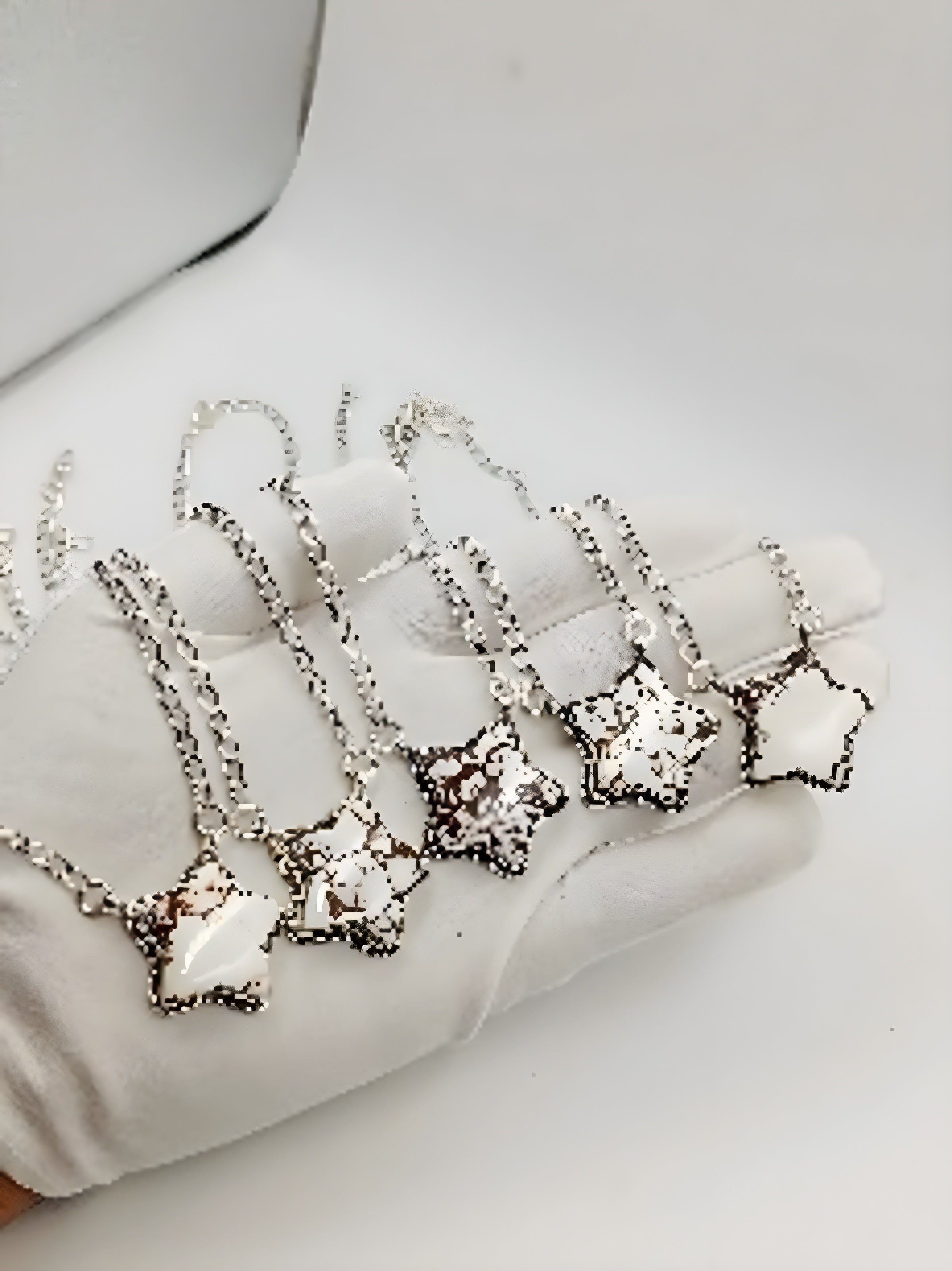 Vintage White Howlite Star Pendant Necklace – Handmade Boho Western Silver Necklace