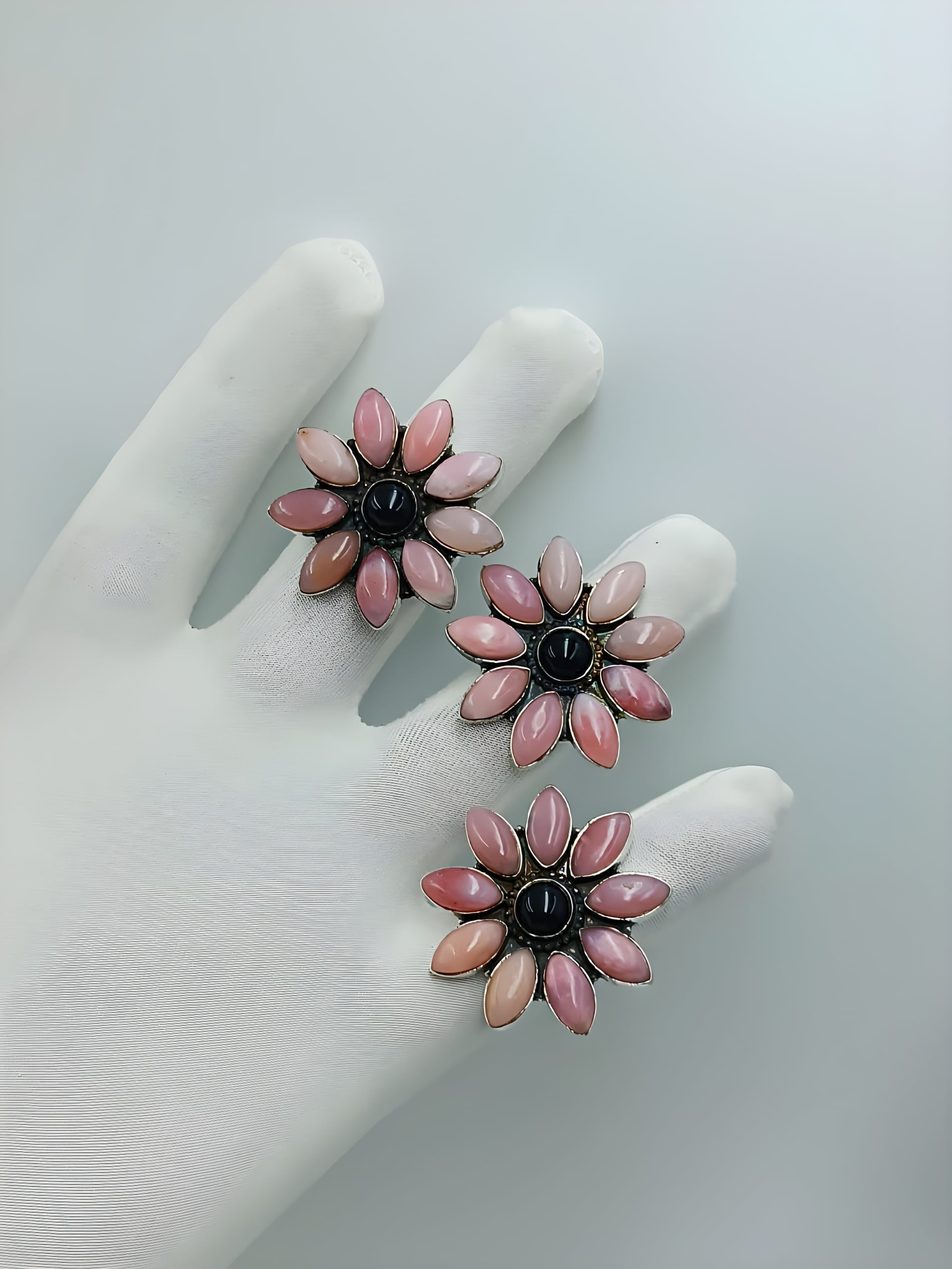 Pink Floral Statement Ring – Adjustable Boho Flower Ring | Western-Inspired Jewelry