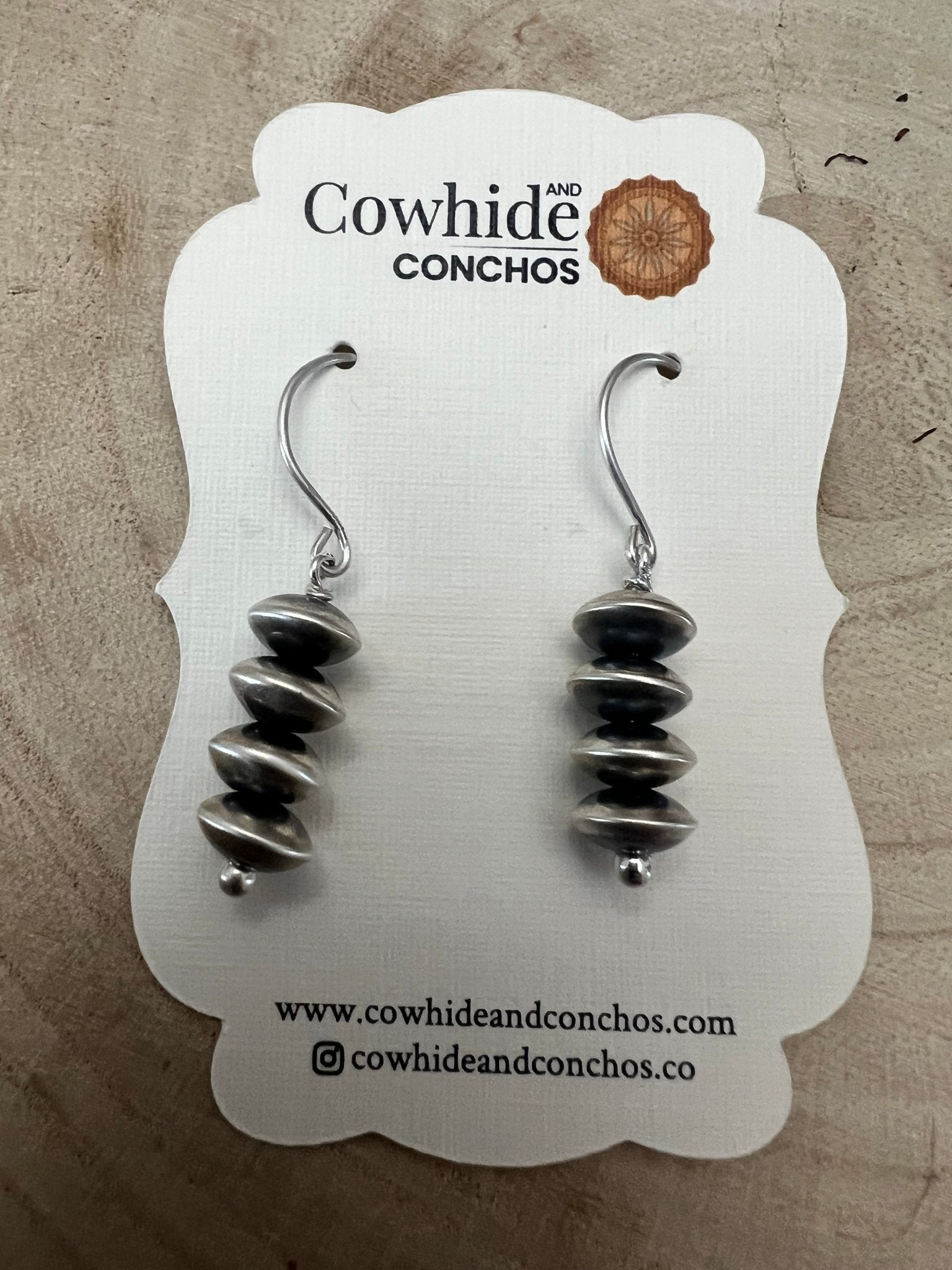 Bryannen Halwood Sterling Silver Navajo Pearl Earrings — 1.5 inch (Handcrafted by Navajo Artist)