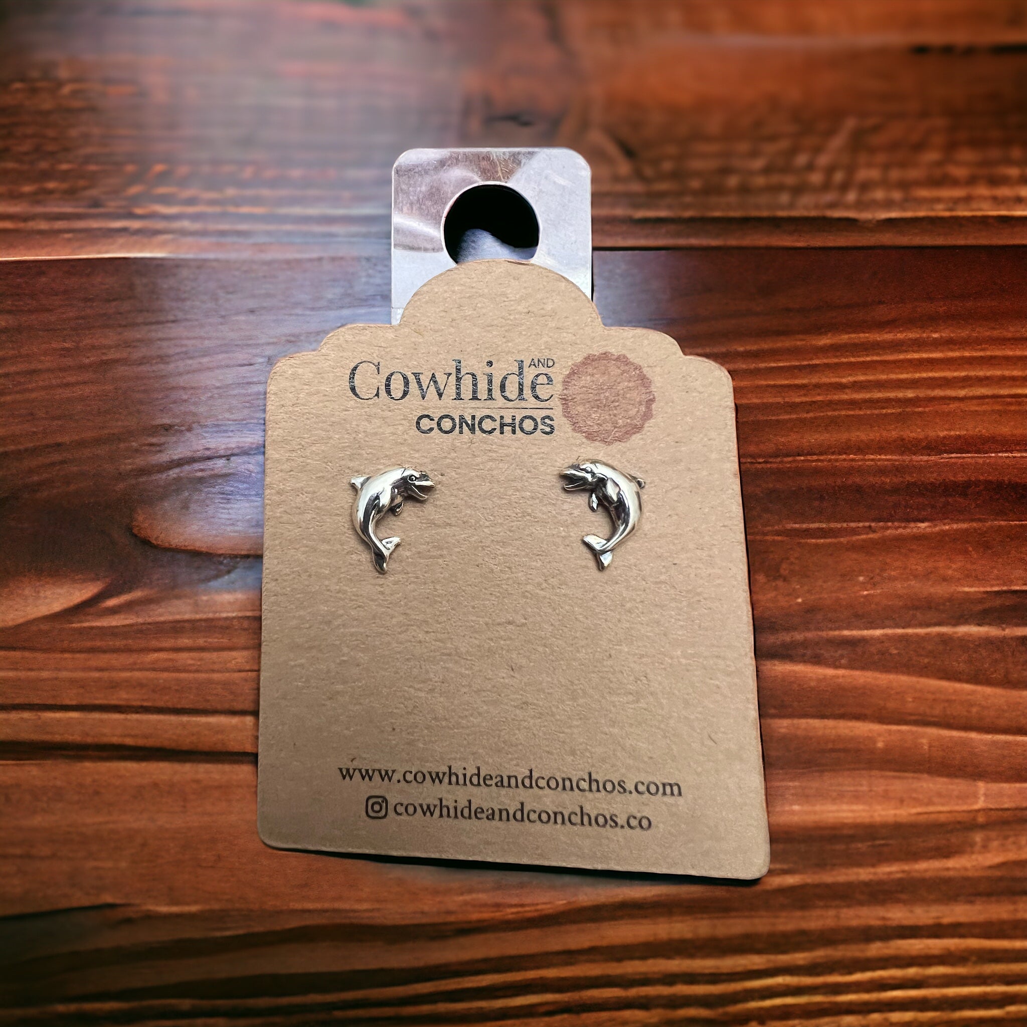 Sterling Silver Dolphin Post Earrings — Playful Coastal Western