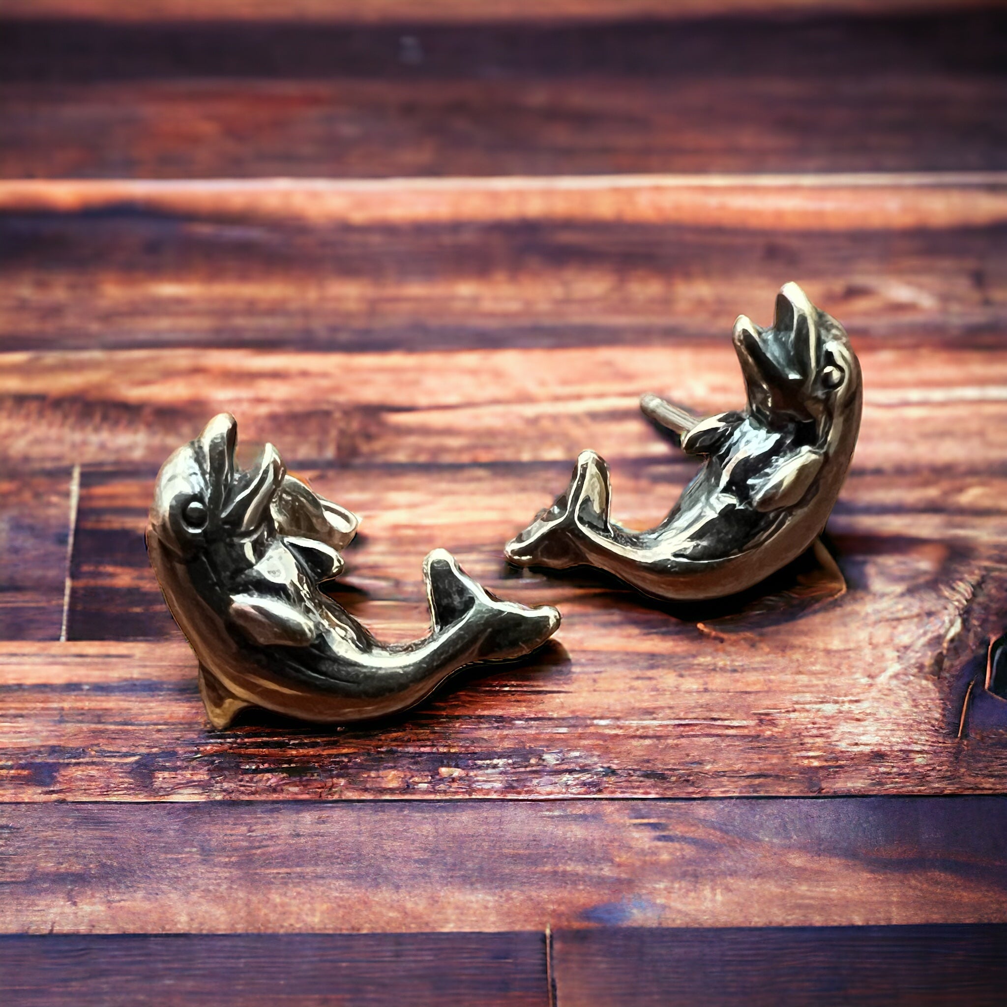 Sterling Silver Dolphin Post Earrings — Playful Coastal Western