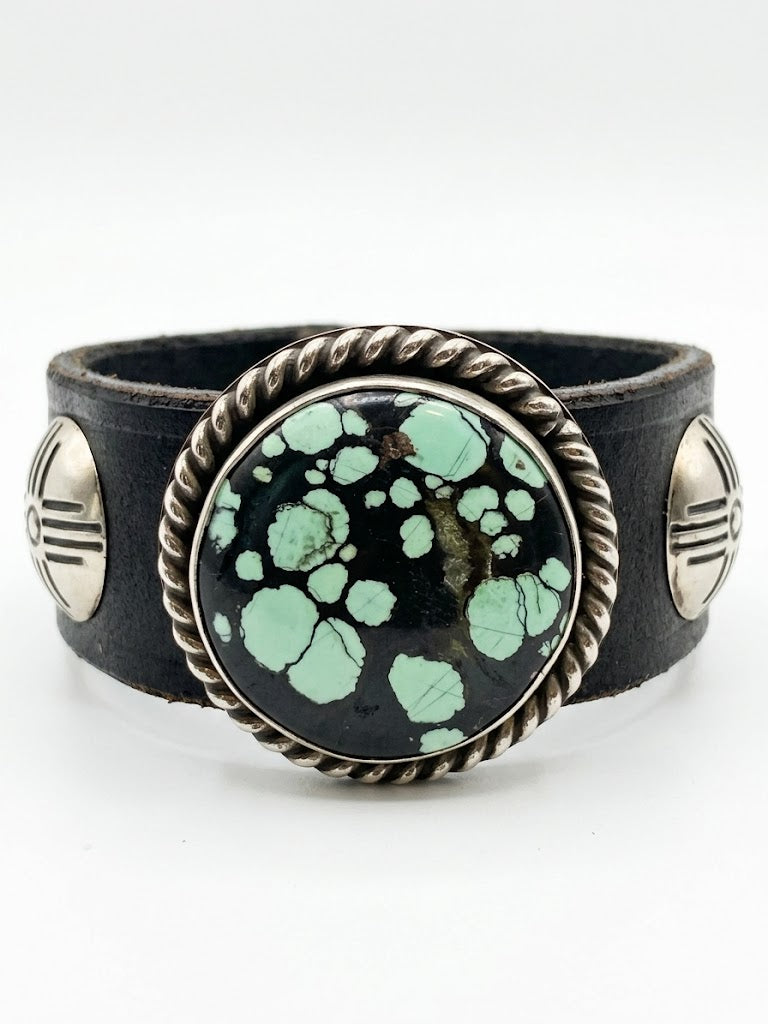 Turquoise Statement Leather Cuff Bracelet