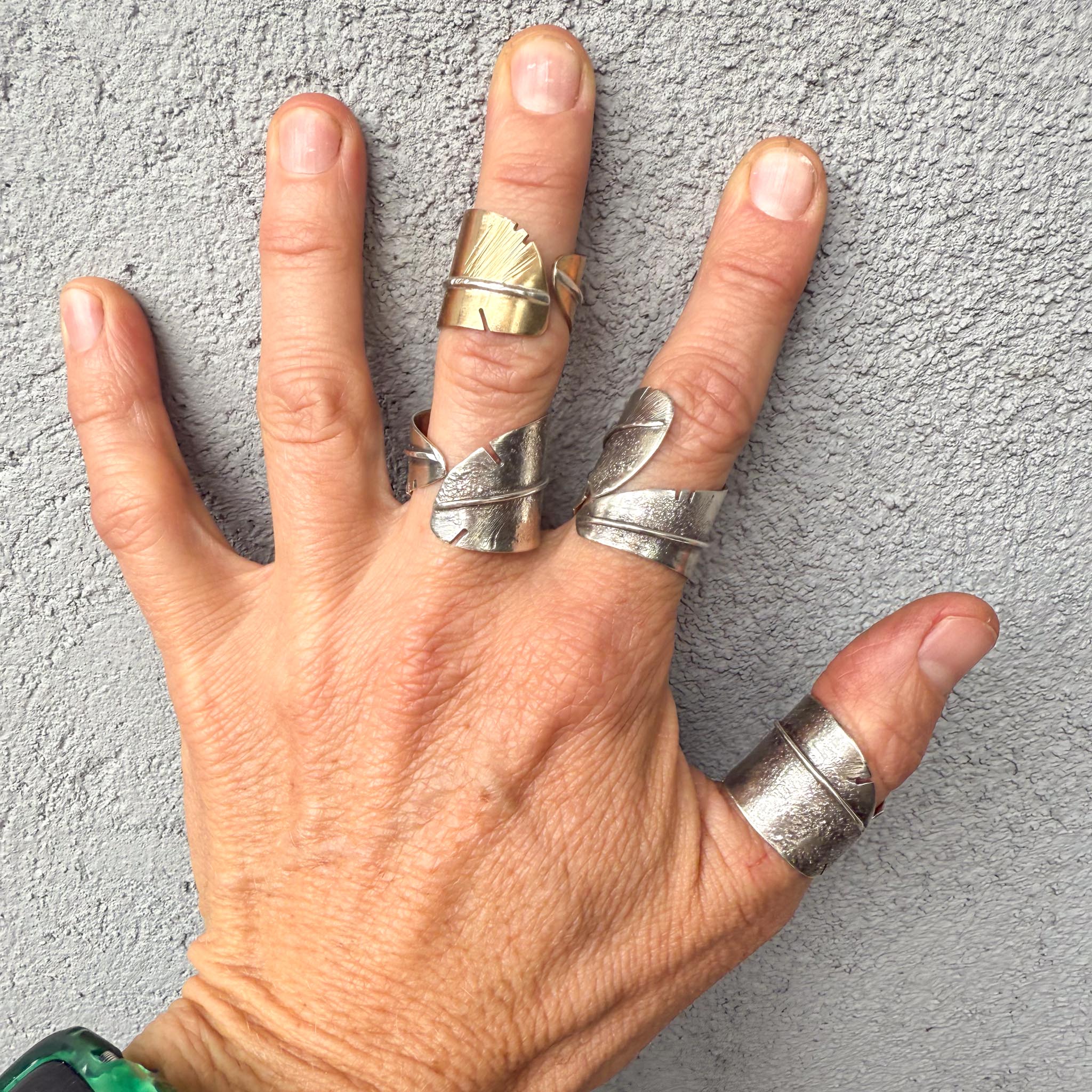 Sterling Silver Fearless Feather Ring